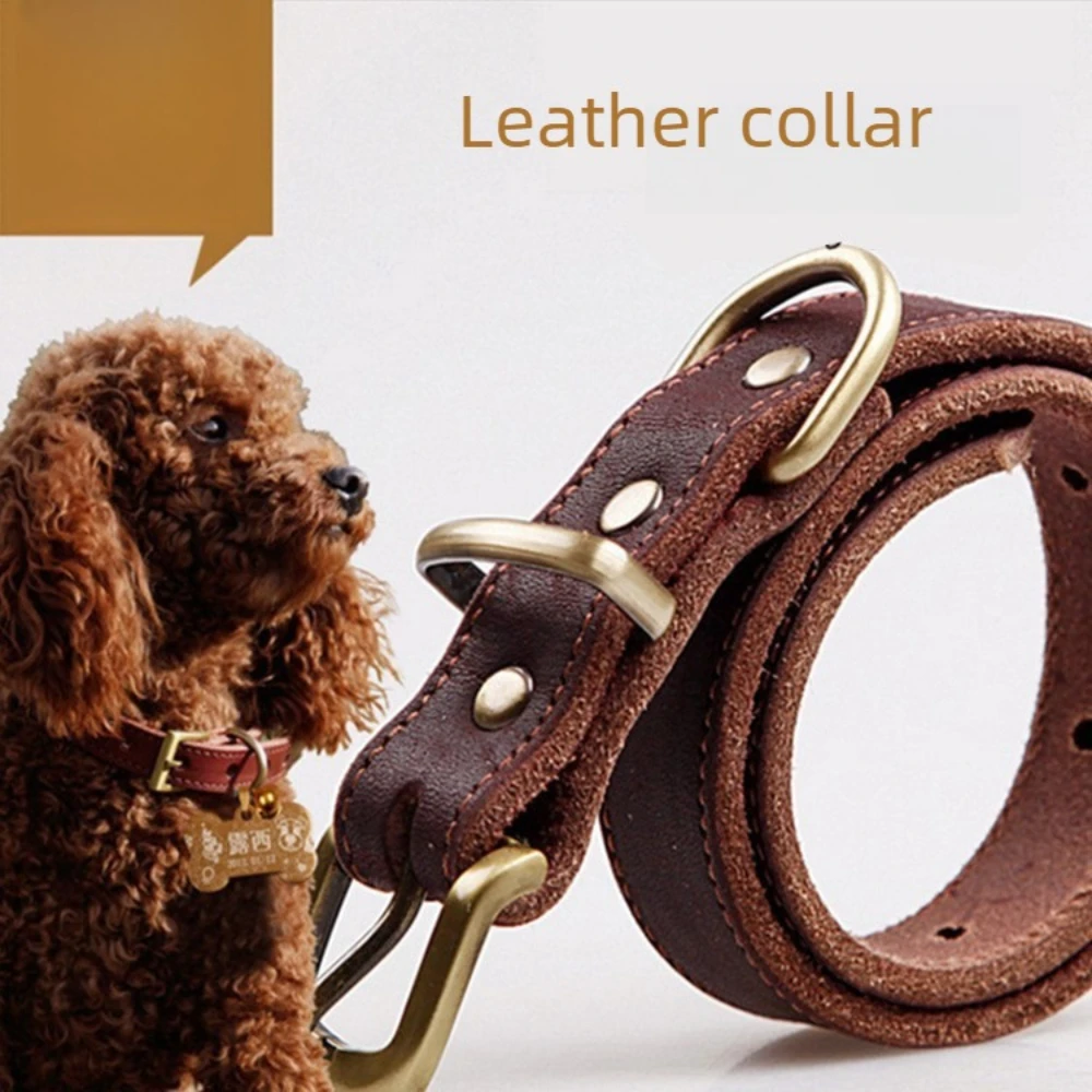 Natural cowhide dog collar, soft and comfortable, with a big neck and a German Shepherd leather dog chain
Natural cowhide dog collar, soft and comfortable, with a big neck and a German Shepherd leather dog chain