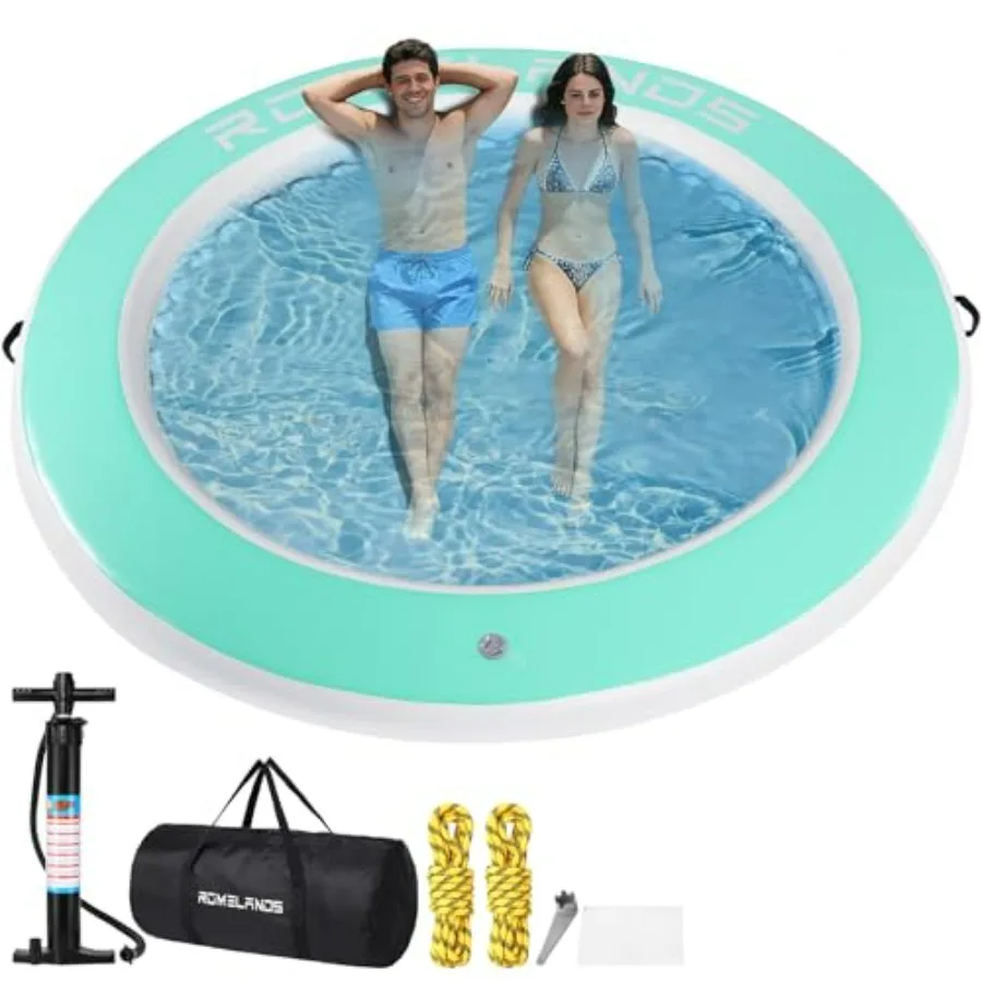 Inflatable Water Hammock Floating Dock for lakes pools oceans, heavy-duty PVC material, blue color, extra-large round float rin
Inflatable Water Hammock Floating Dock for lakes pools oceans, heavy-duty PVC material, blue color, extra-large round float rin