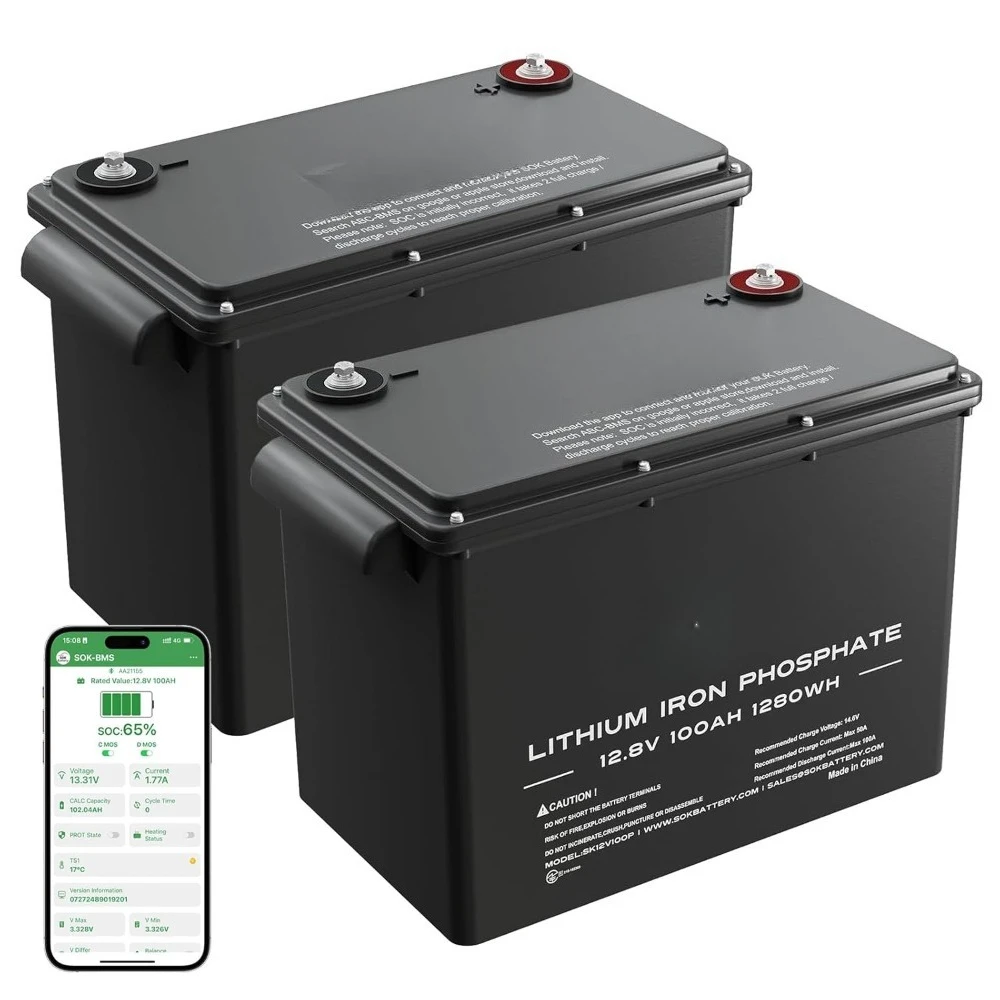 Литиевая батарея LiFePO4 SOK, 2 шт., 12В 100Ач, водонепроницаемая IP65, морского класса, для троллинговых моторов, 4000-8000 циклов, на заказ
Литиевая батарея LiFePO4 SOK, 2 шт., 12В 100Ач, водонепроницаемая IP65, морского класса, для троллинговых моторов, 4000-8000 циклов, на заказ