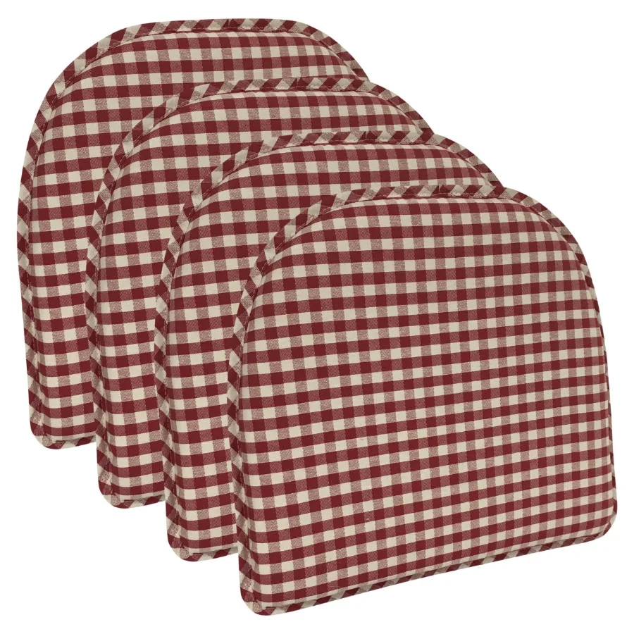 Gripper Non Slip 15"x16" Gingham Red Chair Cushions Set of 4
Gripper Non Slip 15"x16" Gingham Red Chair Cushions Set of 4