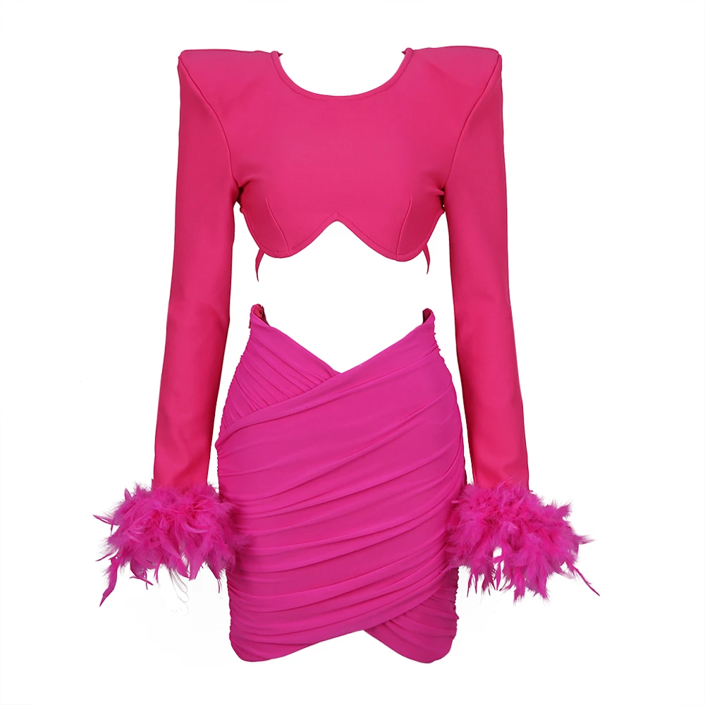 Elegant Bandage Clothing 2023 Two Pieces Sets Sexy Feathers Long Sleeve Tops&Skirt Casual Outwear Women Sets
Elegant Bandage Clothing 2023 Two Pieces Sets Sexy Feathers Long Sleeve Tops&Skirt Casual Outwear Women Sets
