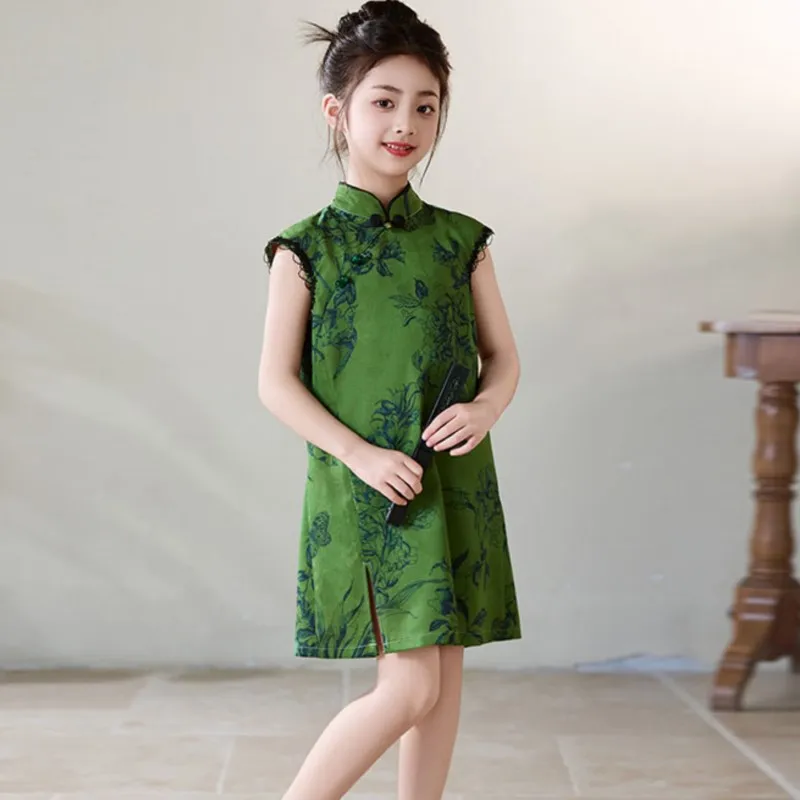 Girls' Summer Chinese Cheongsam Skirt Children's 2026 New Chinese Style Retro Qipao Dress Children's Performance Costume LJ619
Girls' Summer Chinese Cheongsam Skirt Children's 2026 New Chinese Style Retro Qipao Dress Children's Performance Costume LJ619