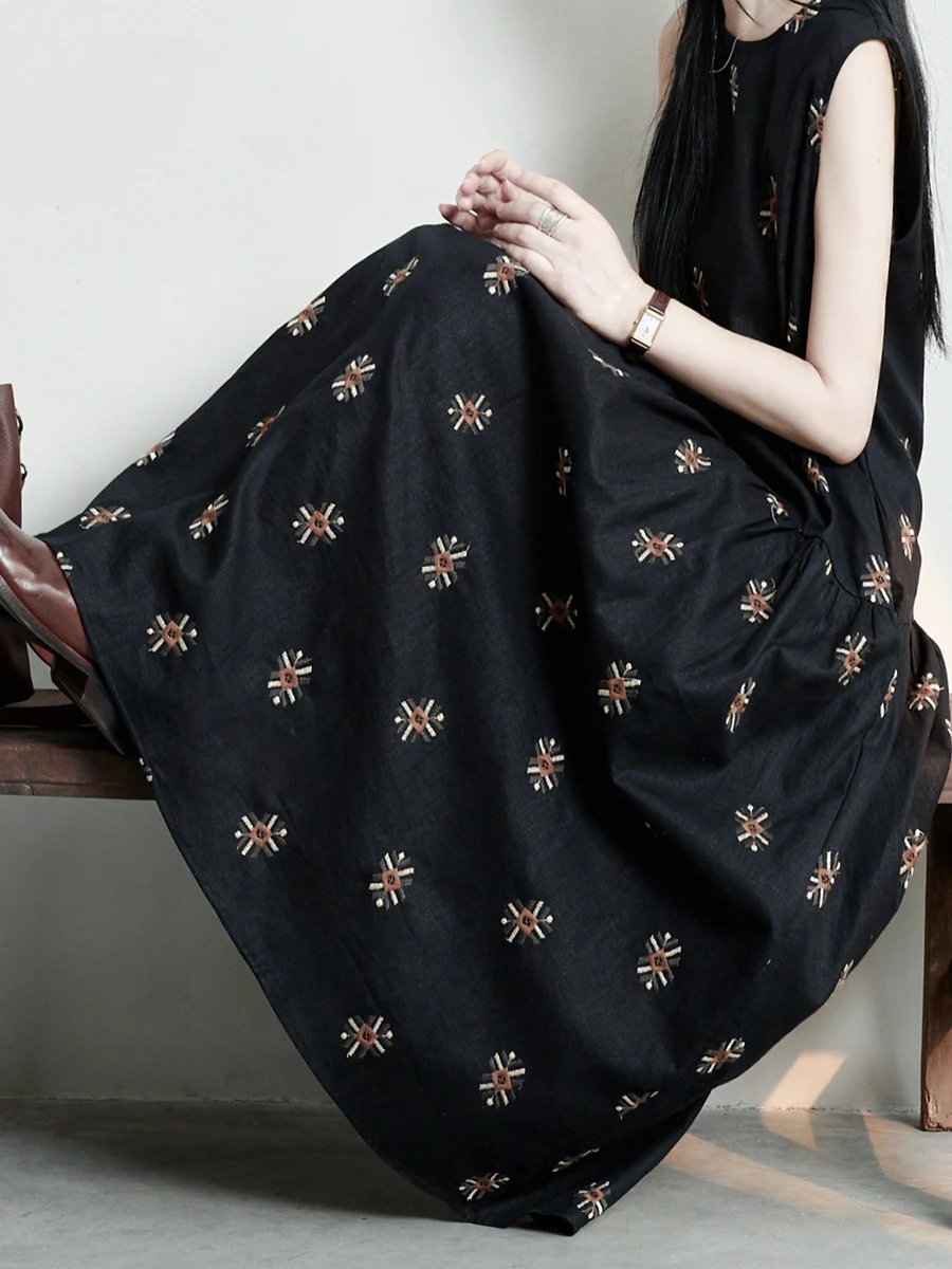 Thiened Cotton Linen Vest Dr Embroidered Artistic Design Casual Loose Waist A-Line Skirt Sle Skin-Friendly Breathable
Thiened Cotton Linen Vest Dr Embroidered Artistic Design Casual Loose Waist A-Line Skirt Sle Skin-Friendly Breathable