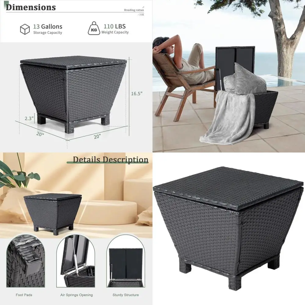 Уличный ящик для хранения на 13 галлонов, плетеный контейнер для хранения на открытом воздухе с крышкой, небольшой контейнер для хранения для улицы и патио, ротанговый ящик для патио
Уличный ящик для хранения на 13 галлонов, плетеный контейнер для хранения на открытом воздухе с крышкой, небольшой контейнер для хранения для улицы и патио, ротанговый ящик для патио