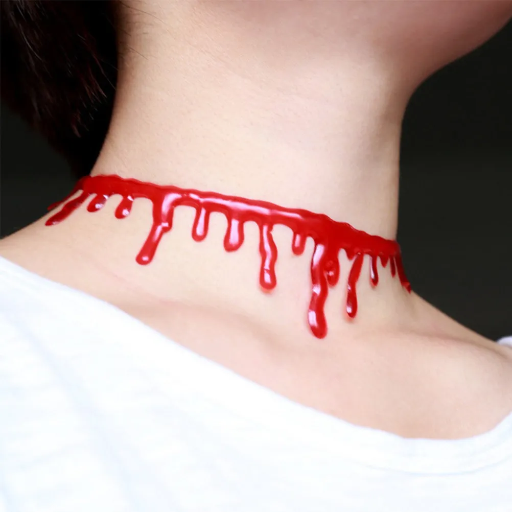 4Pcs Creative Bloody Necklace Bloodstain Chain Gothic Halloween Red Handmade Makeup Choker for Party Theater Production Festival
4Pcs Creative Bloody Necklace Bloodstain Chain Gothic Halloween Red Handmade Makeup Choker for Party Theater Production Festival
