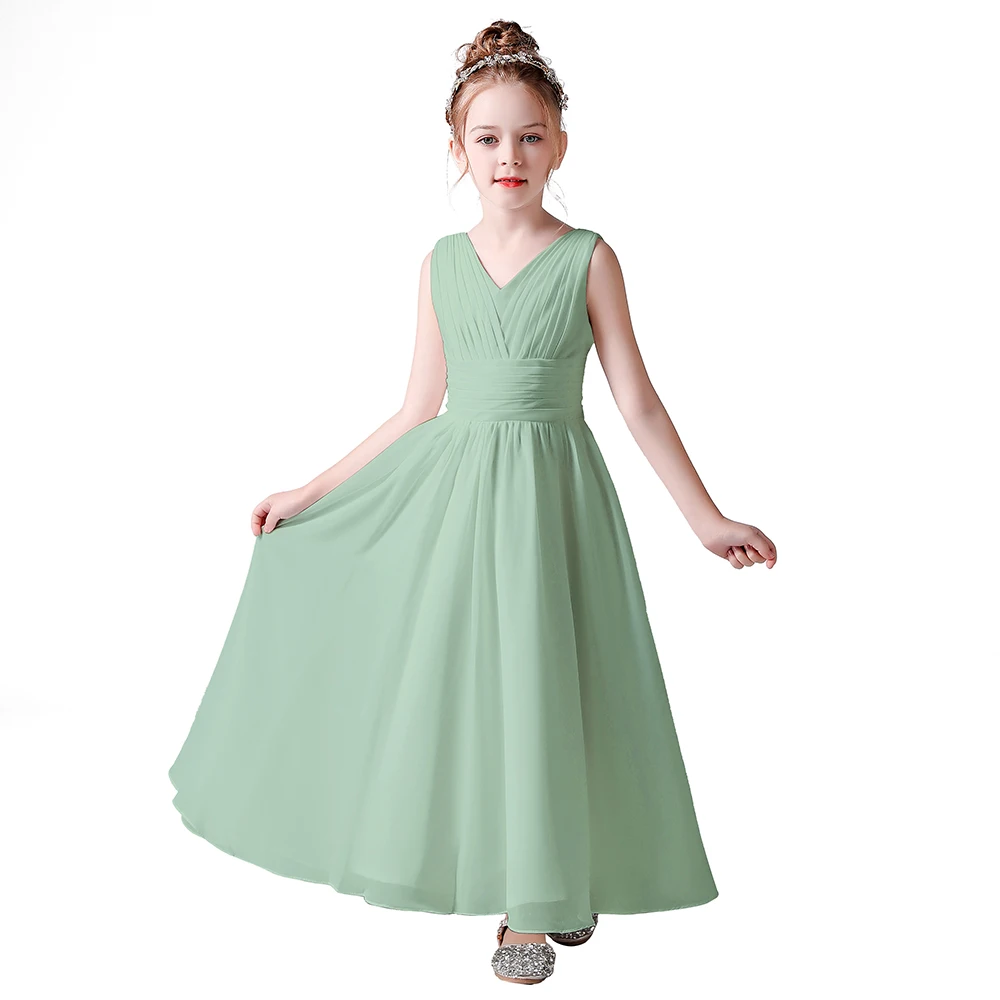 Customized Chiffon Junior Bridesmaid Dresses Sleeveless Flower Girl For Wedding V Neck Kids First Communion For Teens New 2026
Customized Chiffon Junior Bridesmaid Dresses Sleeveless Flower Girl For Wedding V Neck Kids First Communion For Teens New 2026