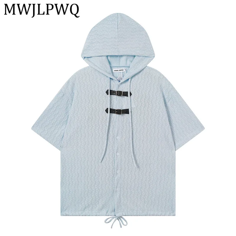 MWJLPWQ Men Textured Knit Hooded Short Sleeve Shirt Street Button-Up Buckle Detail Casual Loose Fit Tops Spring Summer 15548
MWJLPWQ Men Textured Knit Hooded Short Sleeve Shirt Street Button-Up Buckle Detail Casual Loose Fit Tops Spring Summer 15548