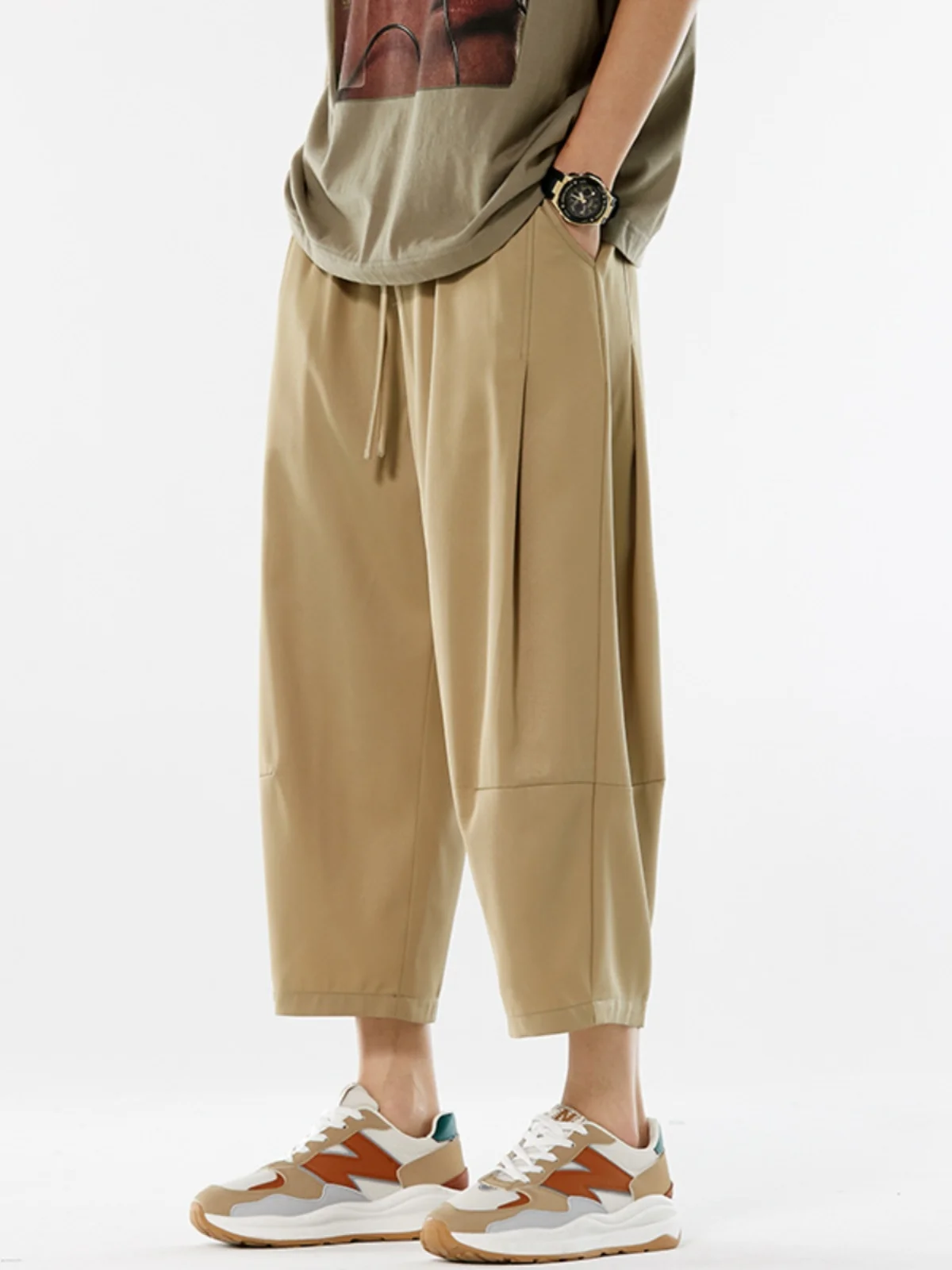 Men's Summer Thin Ice Silk Seven-Five Pants Loose Wide Leg Harlan Casual Sport orts Faionable Youth Active Sle
Men's Summer Thin Ice Silk Seven-Five Pants Loose Wide Leg Harlan Casual Sport orts Faionable Youth Active Sle