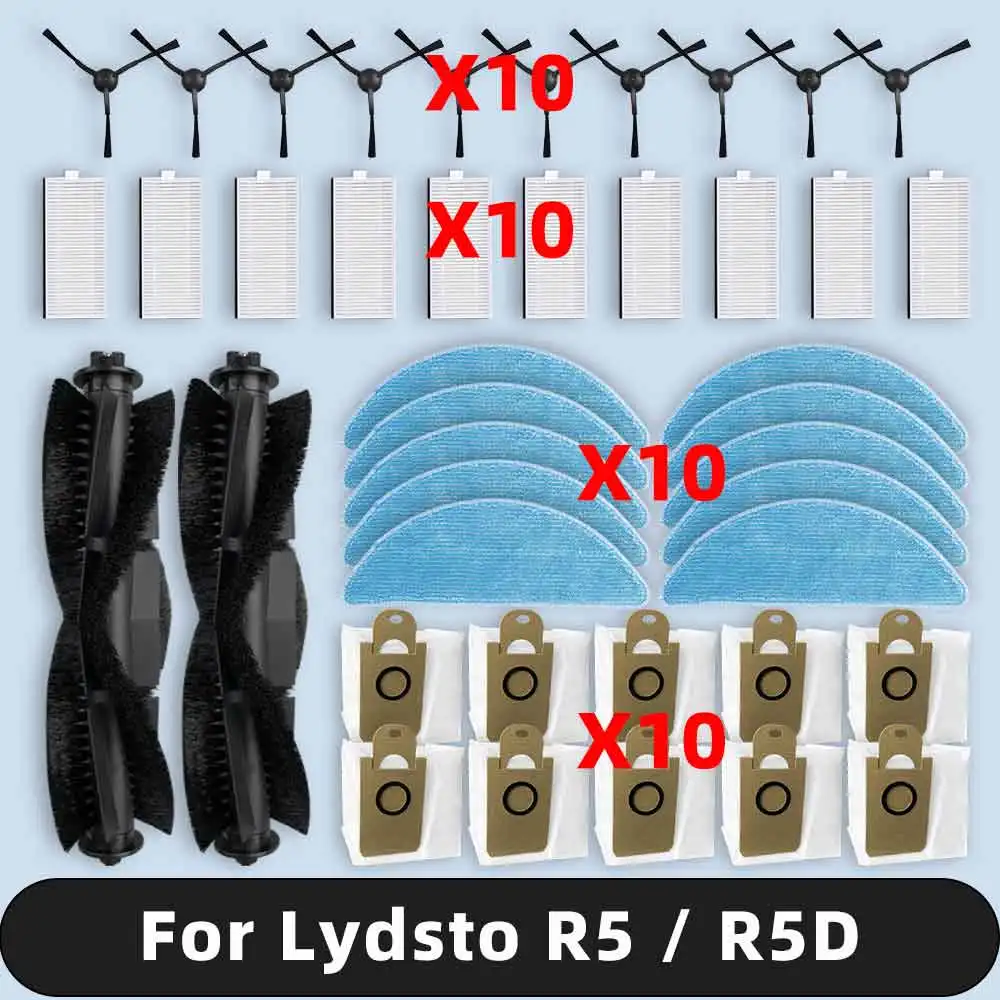 Compatible For ( Lydsto R5 / R5D ) Spare Parts Main Side Brush Hepa Filter Mop Cloth Dust Bag Accessories Consumables
Compatible For ( Lydsto R5 / R5D ) Spare Parts Main Side Brush Hepa Filter Mop Cloth Dust Bag Accessories Consumables