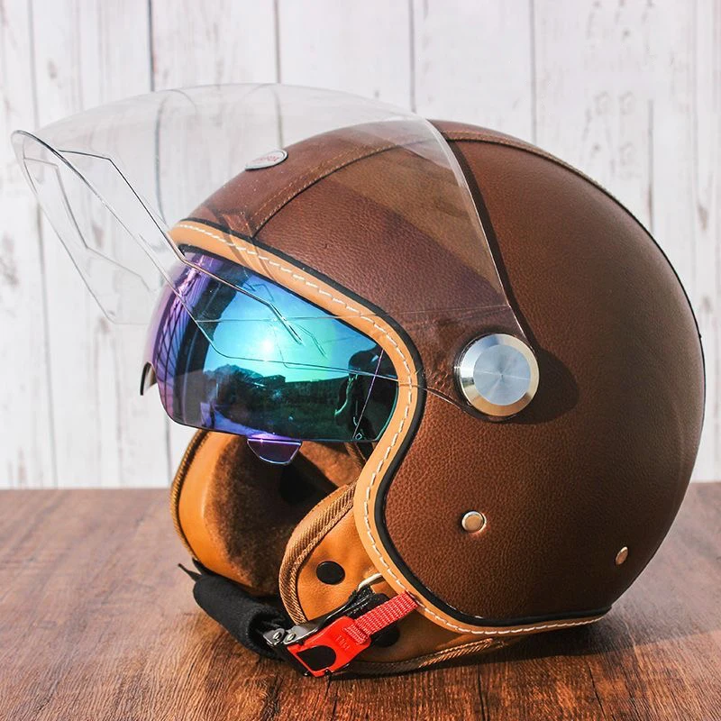 Brown Leather Original 3/4 Open Face Helmet MT Capacete Motorcycle Helmet DOT Approved Jet Scooter Half Helmets Cascos Para Moto
Brown Leather Original 3/4 Open Face Helmet MT Capacete Motorcycle Helmet DOT Approved Jet Scooter Half Helmets Cascos Para Moto