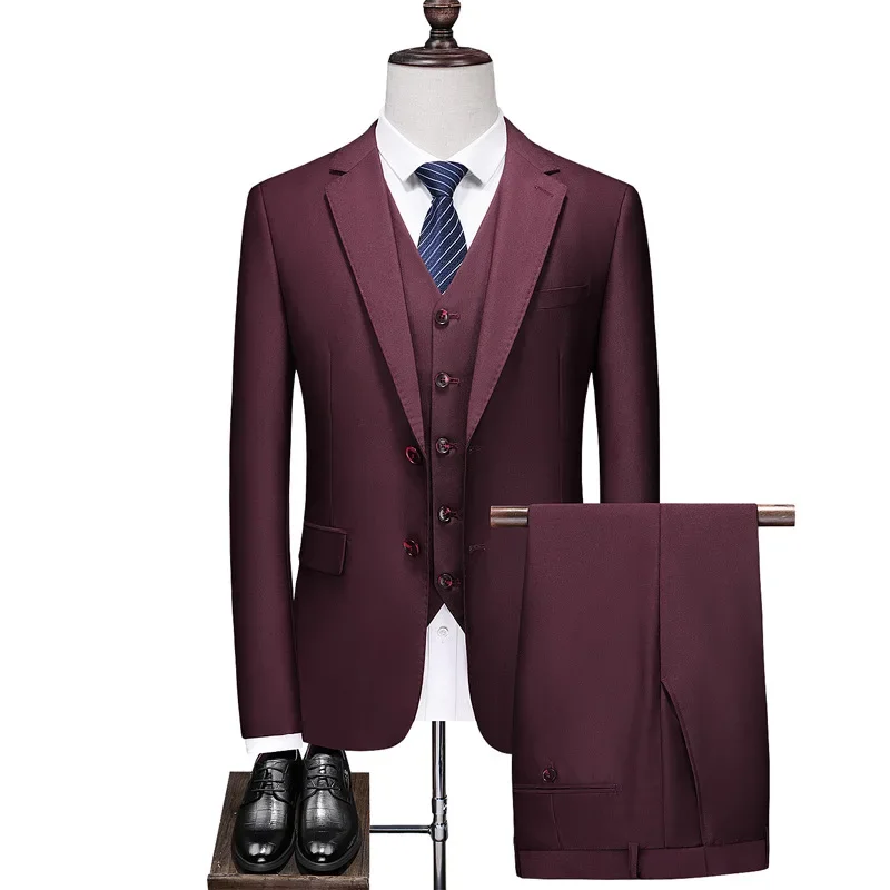 Men's Business 3-piece Suit Formal Work Suit Wedding Groom's Tuxedo Slim Fitting Set
Men's Business 3-piece Suit Formal Work Suit Wedding Groom's Tuxedo Slim Fitting Set
