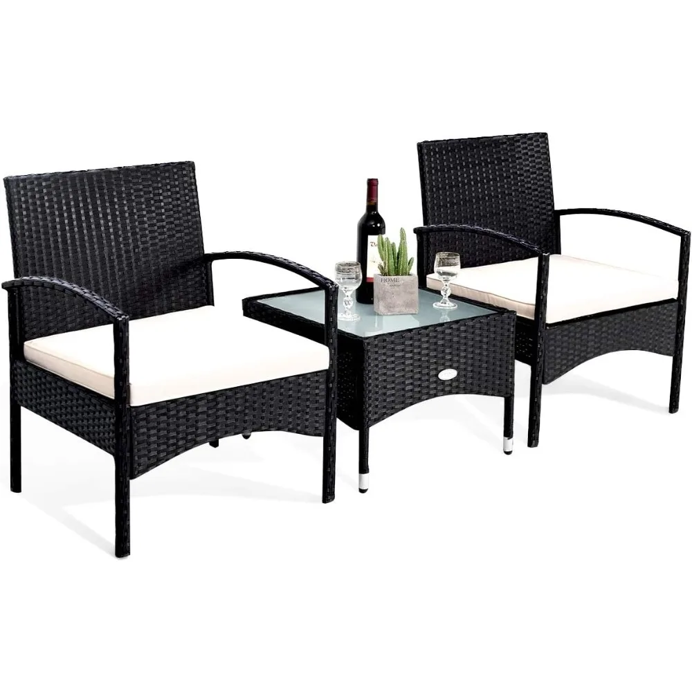 3 PCS Patio Wicker Rattan Furniture Set, Rattan Chair with Coffee Table, High Load Bearing Chair Conversation Sets for Patio Ga
3 PCS Patio Wicker Rattan Furniture Set, Rattan Chair with Coffee Table, High Load Bearing Chair Conversation Sets for Patio Ga