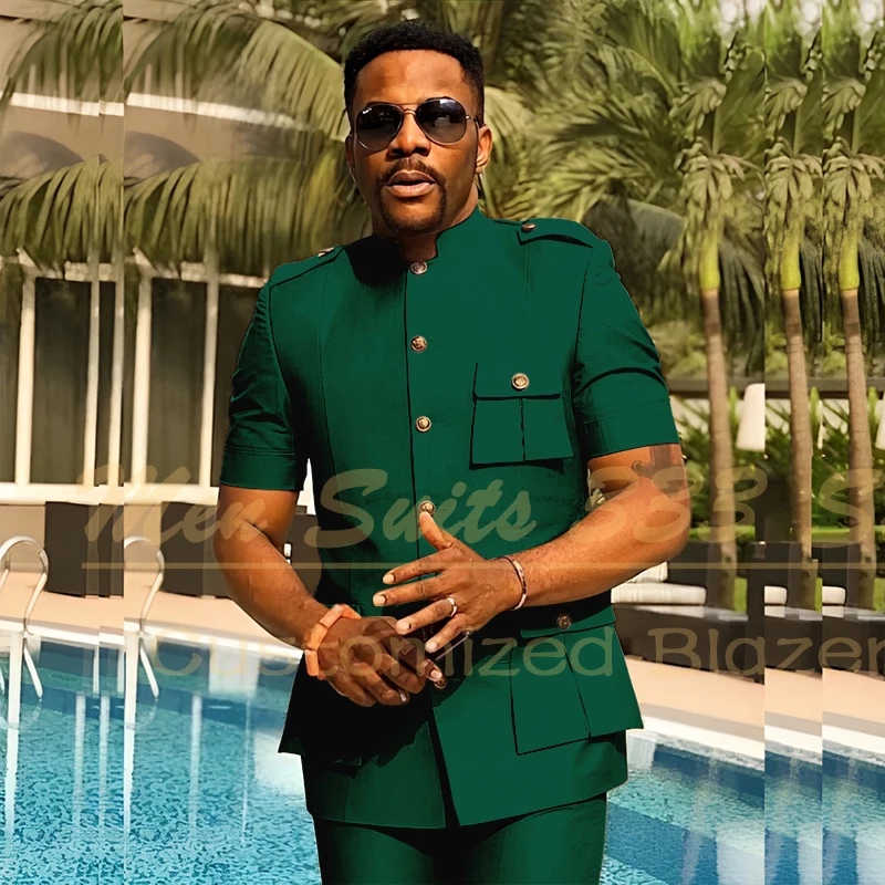 Minimalist Solid Men's Suit Short Sleeve Stabd Lapel Summer 2 Piece Jacket Pants Full Sets Tailor-Made Blazer Elegant Outfits
Minimalist Solid Men's Suit Short Sleeve Stabd Lapel Summer 2 Piece Jacket Pants Full Sets Tailor-Made Blazer Elegant Outfits