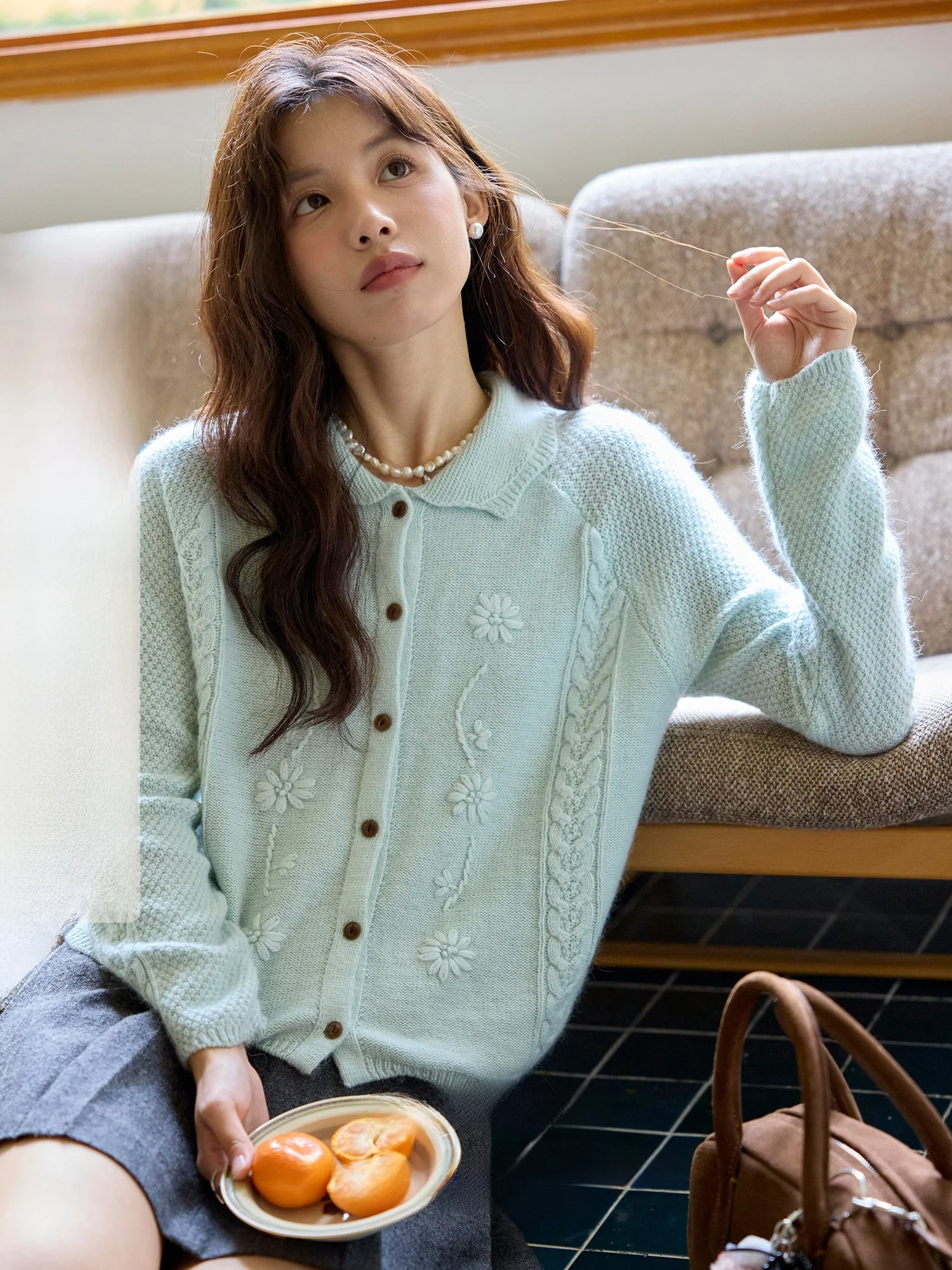 ORWhite Women's Knitted Open Cardigan Small Collar Lazy Sle Blue een Color Embroidery Casual Faion Long Sve Coat
ORWhite Women's Knitted Open Cardigan Small Collar Lazy Sle Blue een Color Embroidery Casual Faion Long Sve Coat