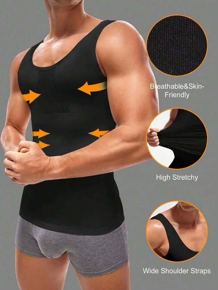 Mens Compression Tank Top Slim Fit Breathable Stretchy Abdominal Shaping Fitness Undershirt
Mens Compression Tank Top Slim Fit Breathable Stretchy Abdominal Shaping Fitness Undershirt
