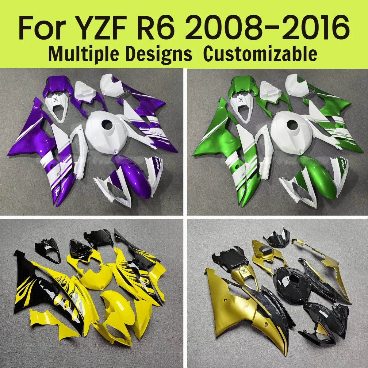 For YAMAHA YZFR6 2008-2016 ABS Plastic Fairing Set YZF R6 08-16 Motorcycle Accessories Fairings Cover Parts Kit
For YAMAHA YZFR6 2008-2016 ABS Plastic Fairing Set YZF R6 08-16 Motorcycle Accessories Fairings Cover Parts Kit