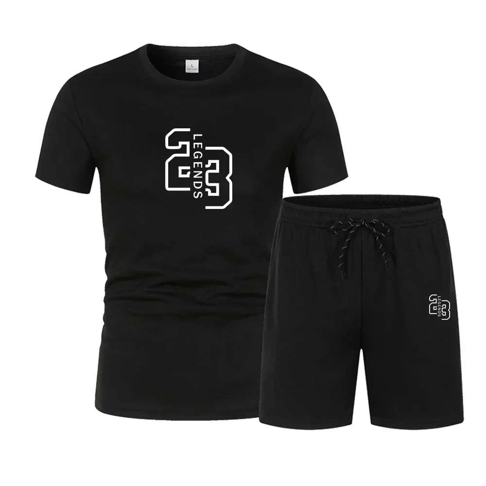 Nouvel ensemble de sport deux pièces pour homme, t-shirt et short de course décontractés à col rond élastique, confortables et à
Nouvel ensemble de sport deux pièces pour homme, t-shirt et short de course décontractés à col rond élastique, confortables et à