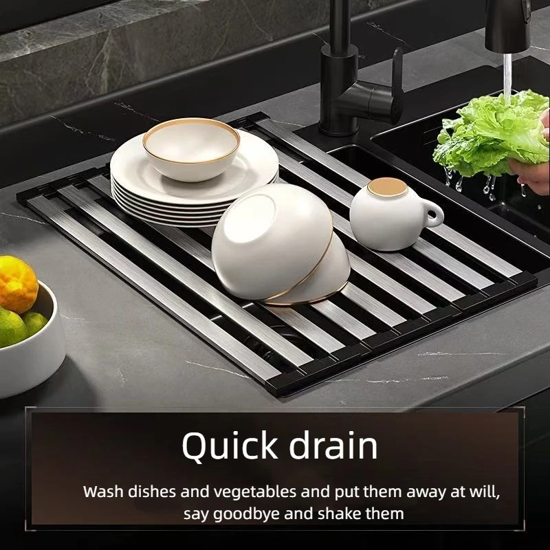 Kitchen Sink Organizer Rack, Foldable 304 Stainless Steel Drain Holders with Silicone Anti-skid Hemming,Water Filter Shelf
Kitchen Sink Organizer Rack, Foldable 304 Stainless Steel Drain Holders with Silicone Anti-skid Hemming,Water Filter Shelf