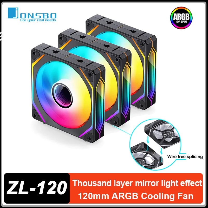JONSBO ZL-120 120mm ARGB Case Fan 3IN1 Kit 5V 3PIN Silent Cooling Fan 4PIN PWM For PC Case Radiator
JONSBO ZL-120 120mm ARGB Case Fan 3IN1 Kit 5V 3PIN Silent Cooling Fan 4PIN PWM For PC Case Radiator