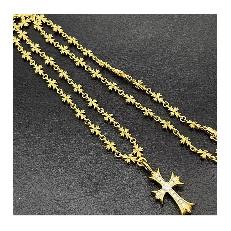 Punk Hip Hop Thai Silver Gold Plated Diamond Cross Necklace Integrated Chain Premium Autumn and Winter Sweater Chain
Punk Hip Hop Thai Silver Gold Plated Diamond Cross Necklace Integrated Chain Premium Autumn and Winter Sweater Chain