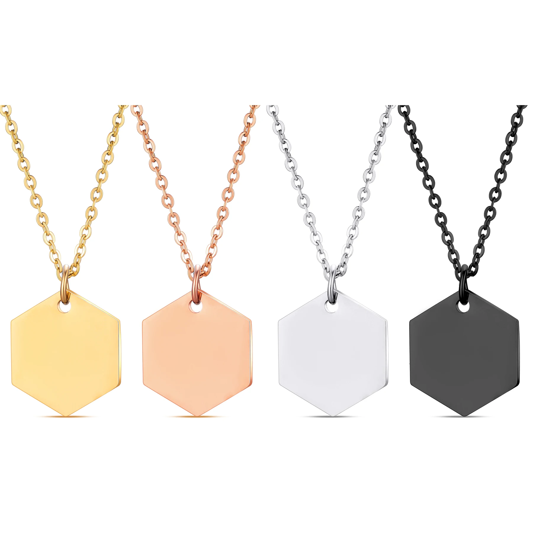 Personalized Hexagon Pendant Necklace Stainless Steel Custom Engravable Geometric Charm Necklace for Women Fashion Jewelry Gift 
Personalized Hexagon Pendant Necklace Stainless Steel Custom Engravable Geometric Charm Necklace for Women Fashion Jewelry Gift