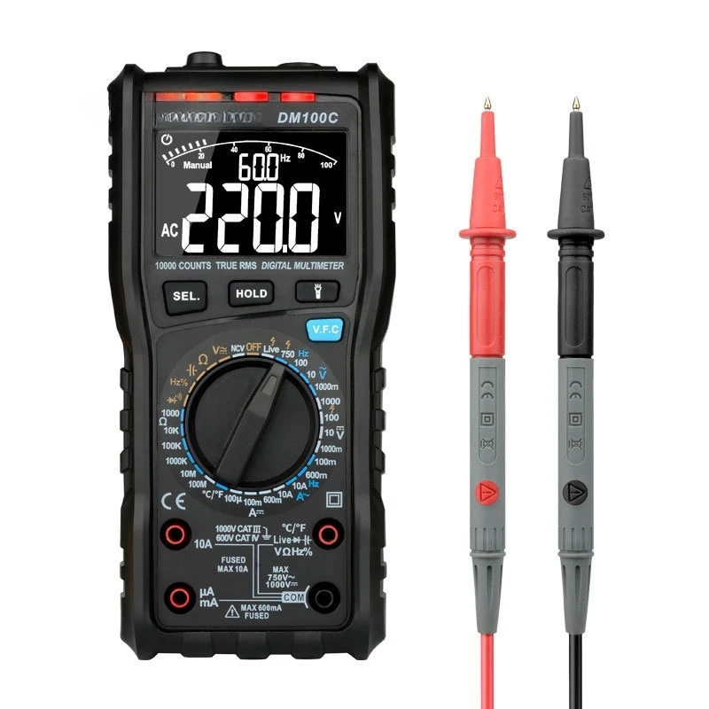 Digital multimeter DM100C high-precision multi-function capacitor meter digital display anti-burn electrician universal meter
Digital multimeter DM100C high-precision multi-function capacitor meter digital display anti-burn electrician universal meter