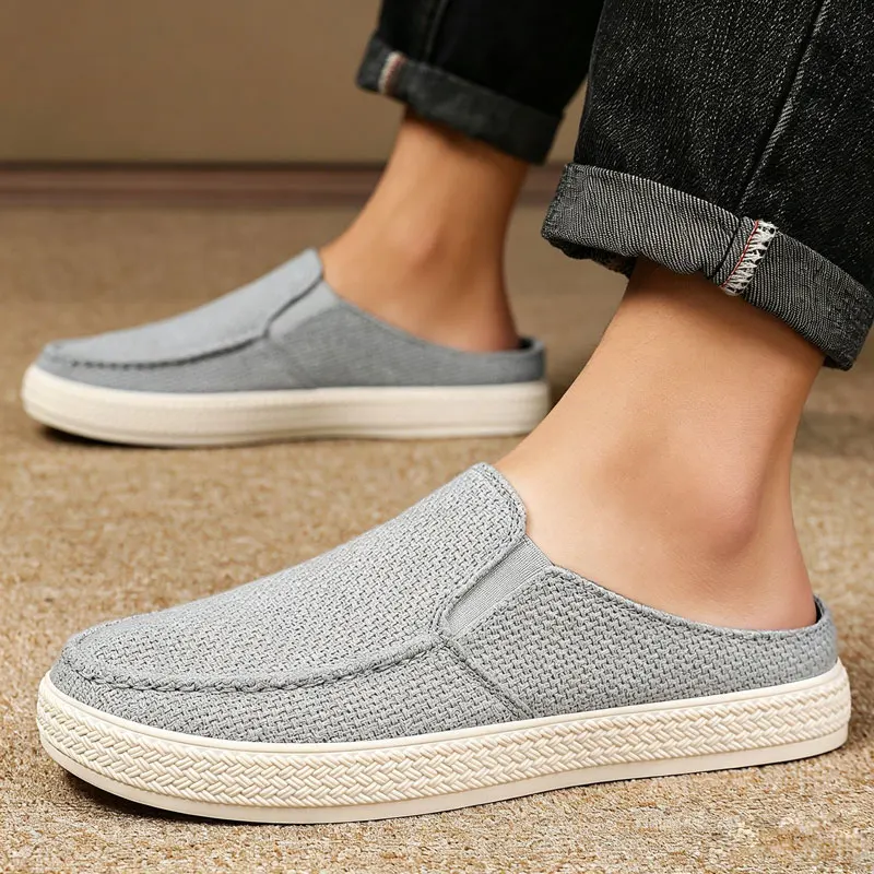 Men Canvas Slip On Shoes Summer 2026 Breathable Lightweight Mules Backless Loafers Casual Male Flat Loafers Easy On Comfortable
Men Canvas Slip On Shoes Summer 2026 Breathable Lightweight Mules Backless Loafers Casual Male Flat Loafers Easy On Comfortable