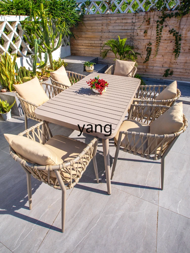 Садовый стол и стулья LMMoutdoor для виллы, двора, сада, из алюминиевого сплава и ротанга, для отдыха на открытом воздухе.
Садовый стол и стулья LMMoutdoor для виллы, двора, сада, из алюминиевого сплава и ротанга, для отдыха на открытом воздухе.