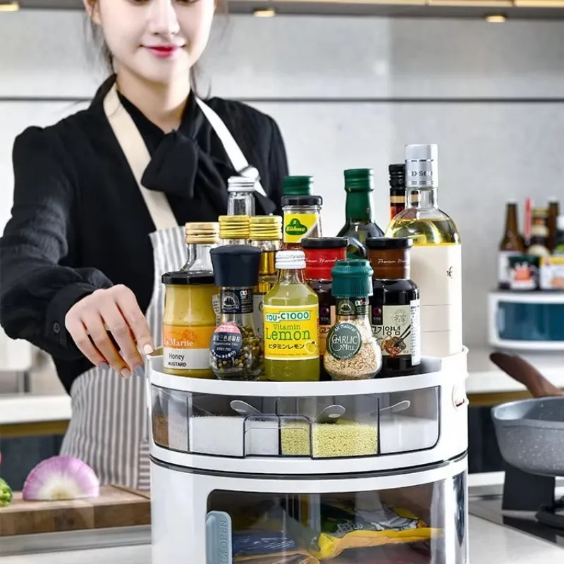 Прозрачная пластиковая подставка для специй и косметики с двойной защитой от ржавчины, вращающаяся на 360 градусов, для кухни и хранения
Прозрачная пластиковая подставка для специй и косметики с двойной защитой от ржавчины, вращающаяся на 360 градусов, для кухни и хранения