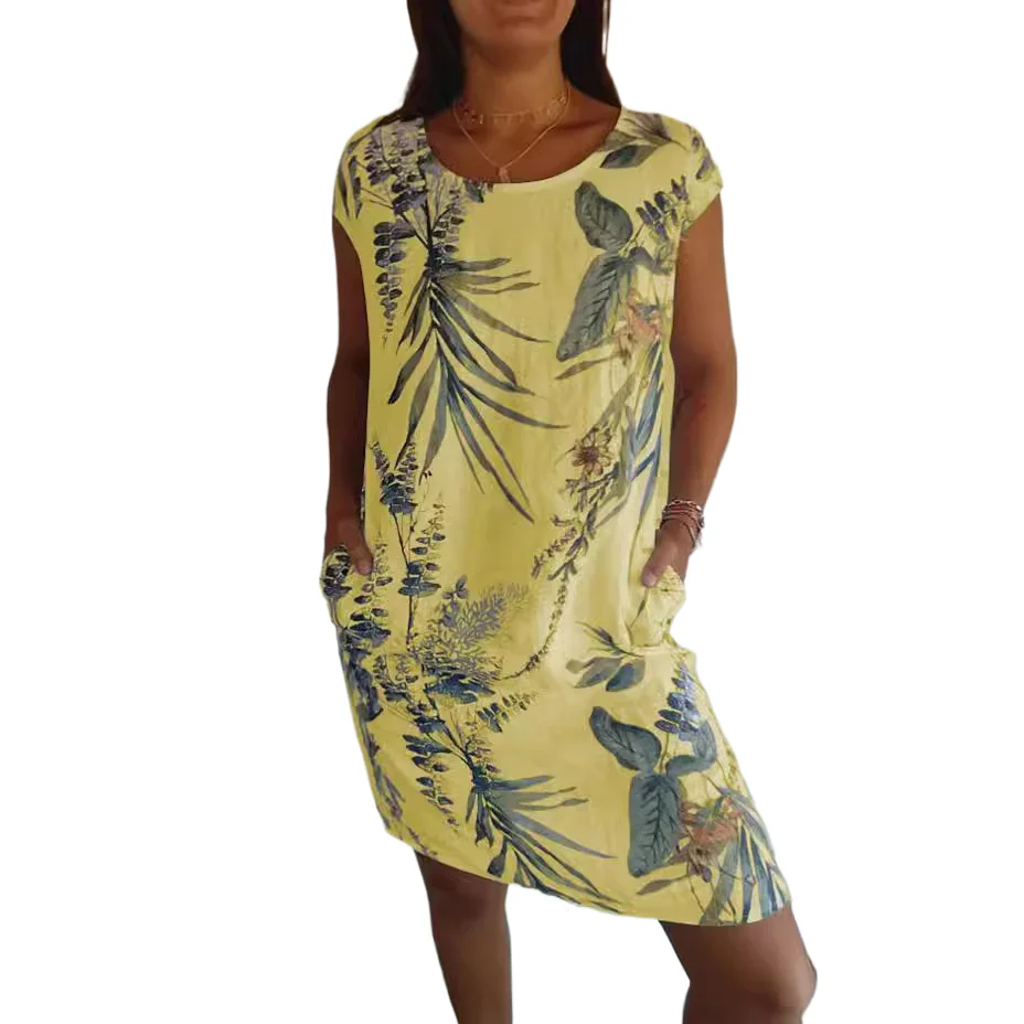 2025 Summer New Women Boho Dress Vintage Botanical Print Short Sleeve Big Pocket Midi Dress Lady Vacation Beach Dress Robe Femme
2025 Summer New Women Boho Dress Vintage Botanical Print Short Sleeve Big Pocket Midi Dress Lady Vacation Beach Dress Robe Femme