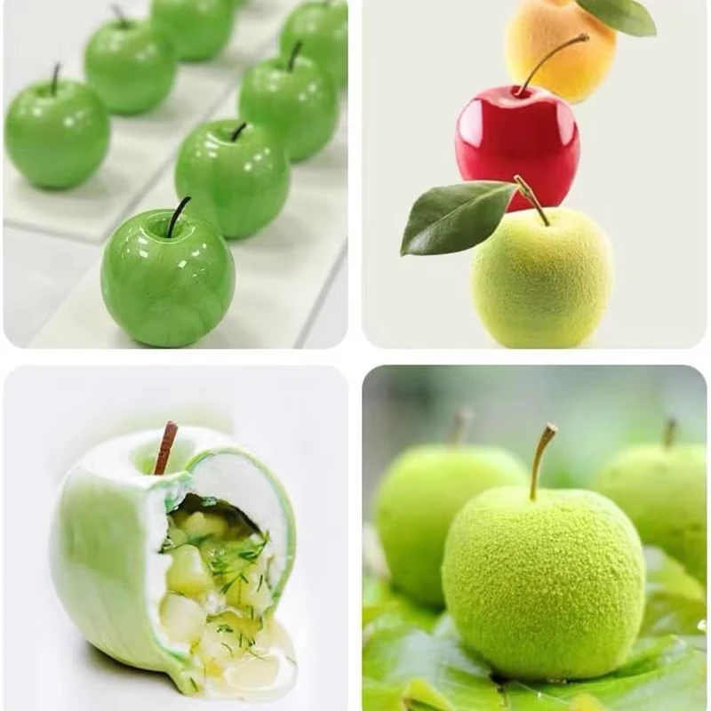 3D силиконовая форма в форме яблока, 8-ячеечная DIY мусс для торта для мороженого, шоколадного выпечки, художественная сковорода, десертные формы для выпечки, инструмент для украшения торта 
3D силиконовая форма в форме яблока, 8-ячеечная DIY мусс для торта для мороженого, шоколадного выпечки, художественная сковорода, десертные формы для выпечки, инструмент для украшения торта
