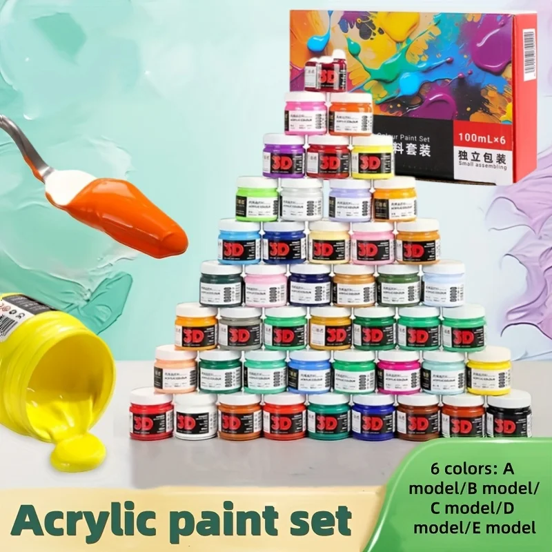 Набор акриловых красок из 6 цветов, 100 мл (3,38 унции), 5 наборов на выбор, нетоксичные и устойчивые к выцветанию, подходят для различных применений.
Набор акриловых красок из 6 цветов, 100 мл (3,38 унции), 5 наборов на выбор, нетоксичные и устойчивые к выцветанию, подходят для различных применений.