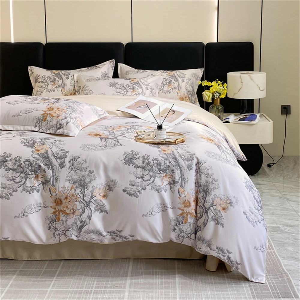 Luxury Lightweight Summer Washed Silk Four Piece Set Washing True Silk Bed Sheet Bed Cover Bedding Set Quilt Covers Comfortable
Luxury Lightweight Summer Washed Silk Four Piece Set Washing True Silk Bed Sheet Bed Cover Bedding Set Quilt Covers Comfortable