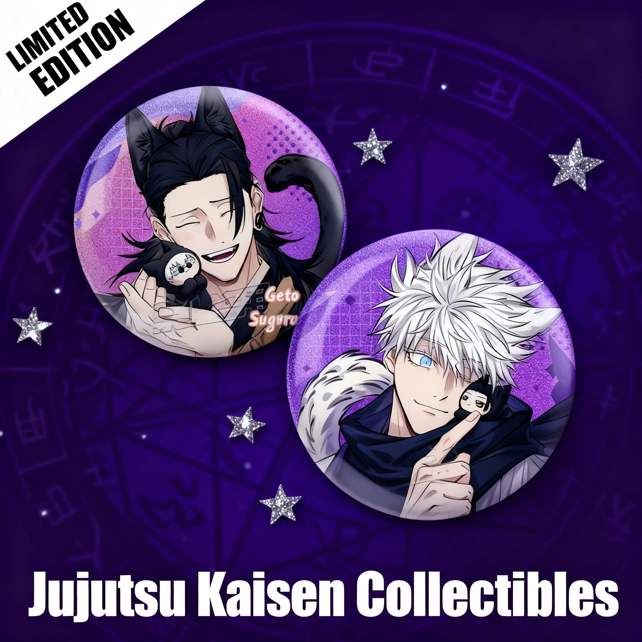 Jujutsu Kaisen Gojo Satoru Geto Suguru Doujin Double Flash Badge Anime Manga Iron Pin Brooch Gift for Women
Jujutsu Kaisen Gojo Satoru Geto Suguru Doujin Double Flash Badge Anime Manga Iron Pin Brooch Gift for Women