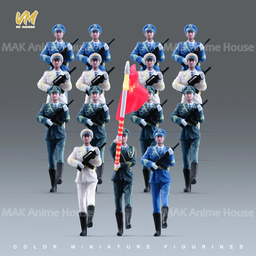 Facial Painted 1/64 1/43 Chinese Navy Army Air Force Honor Guard Parade Flag Raising Figures Model Vehicles Scene Decoration Toy
Facial Painted 1/64 1/43 Chinese Navy Army Air Force Honor Guard Parade Flag Raising Figures Model Vehicles Scene Decoration Toy