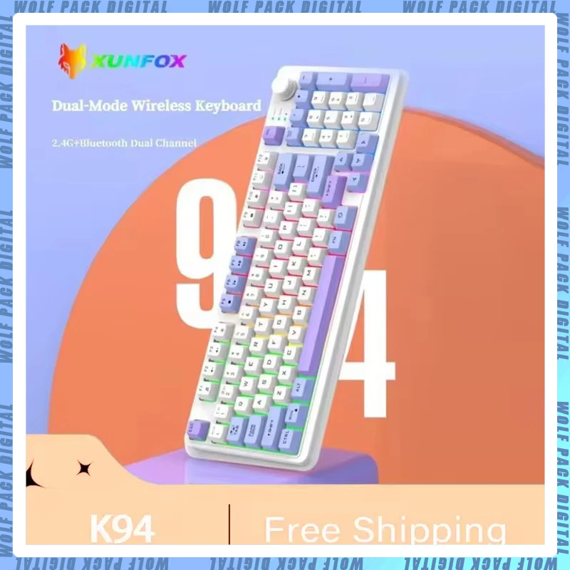 K94 Wireless Bluetooth 2.4g Dual-Mode Mechanical Gaming Keyboard Rgb Light e-sport Keyboard Keypad Laptop Desktop Pc Peripherals
K94 Wireless Bluetooth 2.4g Dual-Mode Mechanical Gaming Keyboard Rgb Light e-sport Keyboard Keypad Laptop Desktop Pc Peripherals