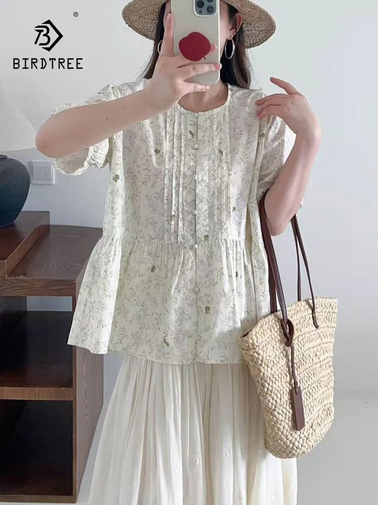 New 2026 Summer Women Cotton Short Sleeve Shirt, O Neck Print Folds Patchwork, Mori Girl French Chic Thin Loose Blouse T66551CC
New 2026 Summer Women Cotton Short Sleeve Shirt, O Neck Print Folds Patchwork, Mori Girl French Chic Thin Loose Blouse T66551CC