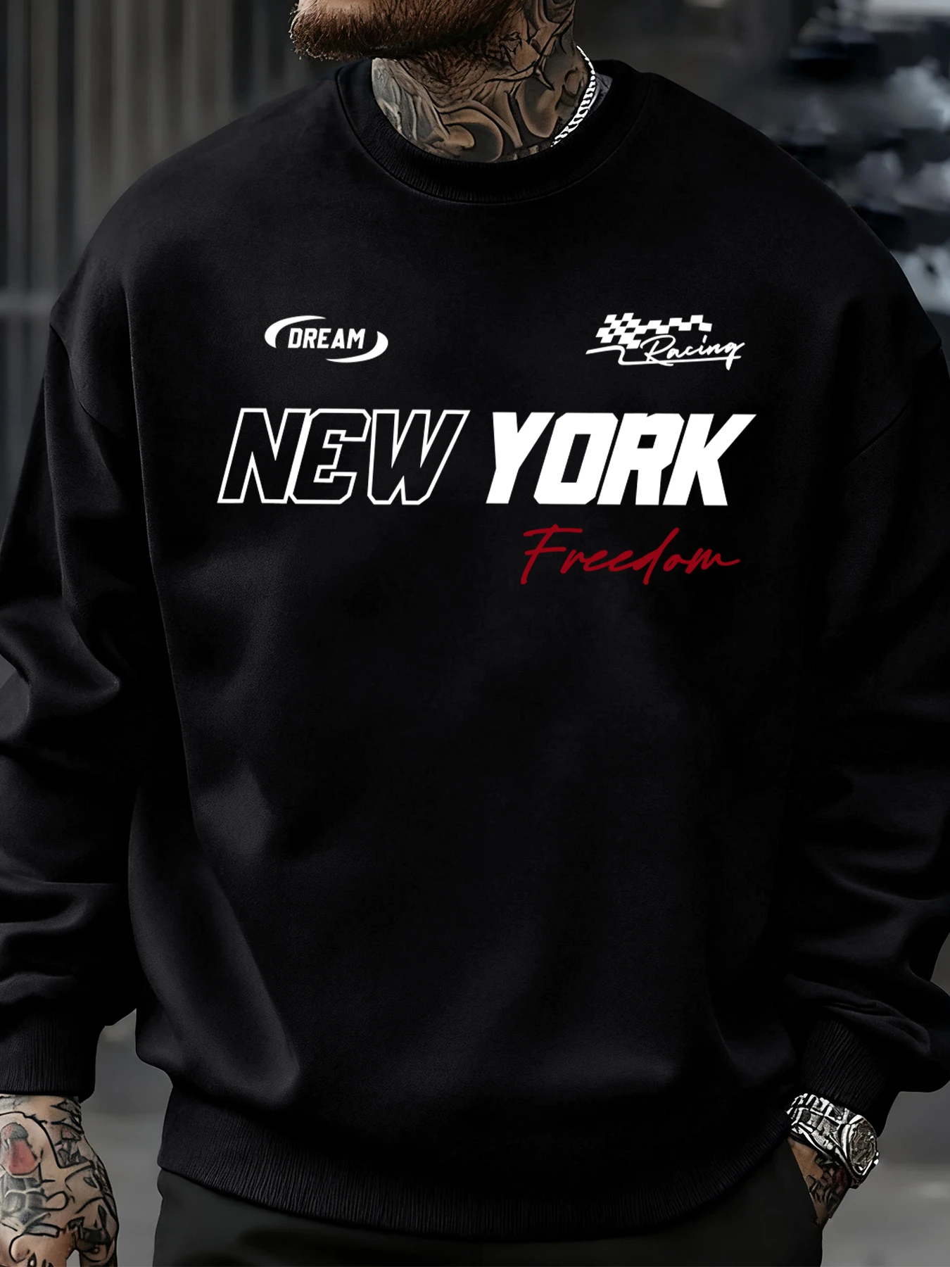 Толстовка с буквенным дизайном New York Dream Freedom, мужской модный флисовый пуловер, повседневные осенние топы, свободные толстовки с круглым вырезом
Толстовка с буквенным дизайном New York Dream Freedom, мужской модный флисовый пуловер, повседневные осенние топы, свободные толстовки с круглым вырезом