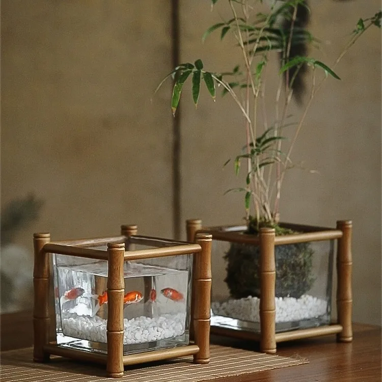 Rising step by step, handmade bamboo woven glass flower vase, Chinese flower stand, fish tank
Rising step by step, handmade bamboo woven glass flower vase, Chinese flower stand, fish tank