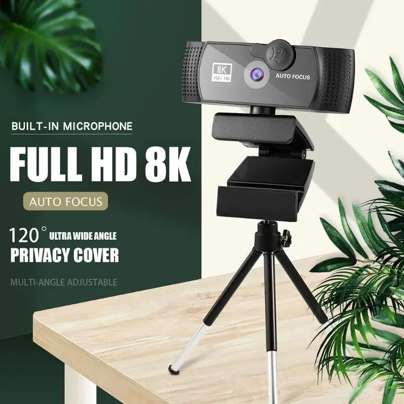 Webcam 1K/2K/4K/8K Computer PC Встроенный микрофон WebCamera & Cover & штатив для вызова
Webcam 1K/2K/4K/8K Computer PC Встроенный микрофон WebCamera & Cover & штатив для вызова
