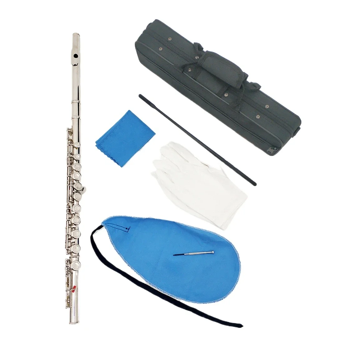 16-Hole flute C key E key White brass body 16-hole silver flute Student entry flute Western wind instrument
16-Hole flute C key E key White brass body 16-hole silver flute Student entry flute Western wind instrument