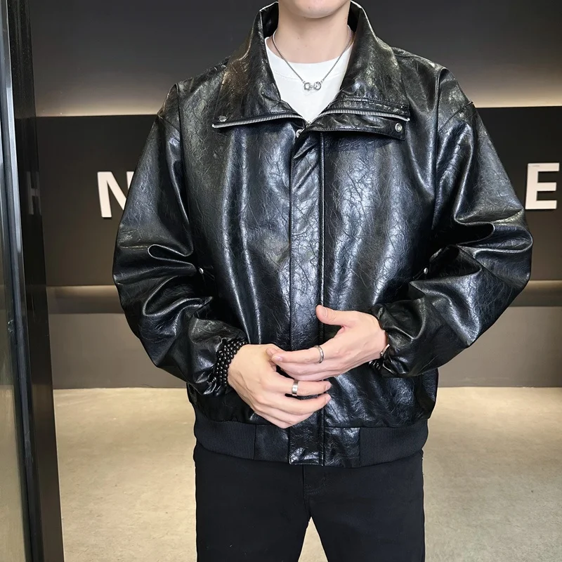 Men's Sli Loose ort Biker Jaet Trendy Casual Sle Polyester Fiber Windproof Zipper Closure Pure Color Spring Autumn
Men's Sli Loose ort Biker Jaet Trendy Casual Sle Polyester Fiber Windproof Zipper Closure Pure Color Spring Autumn