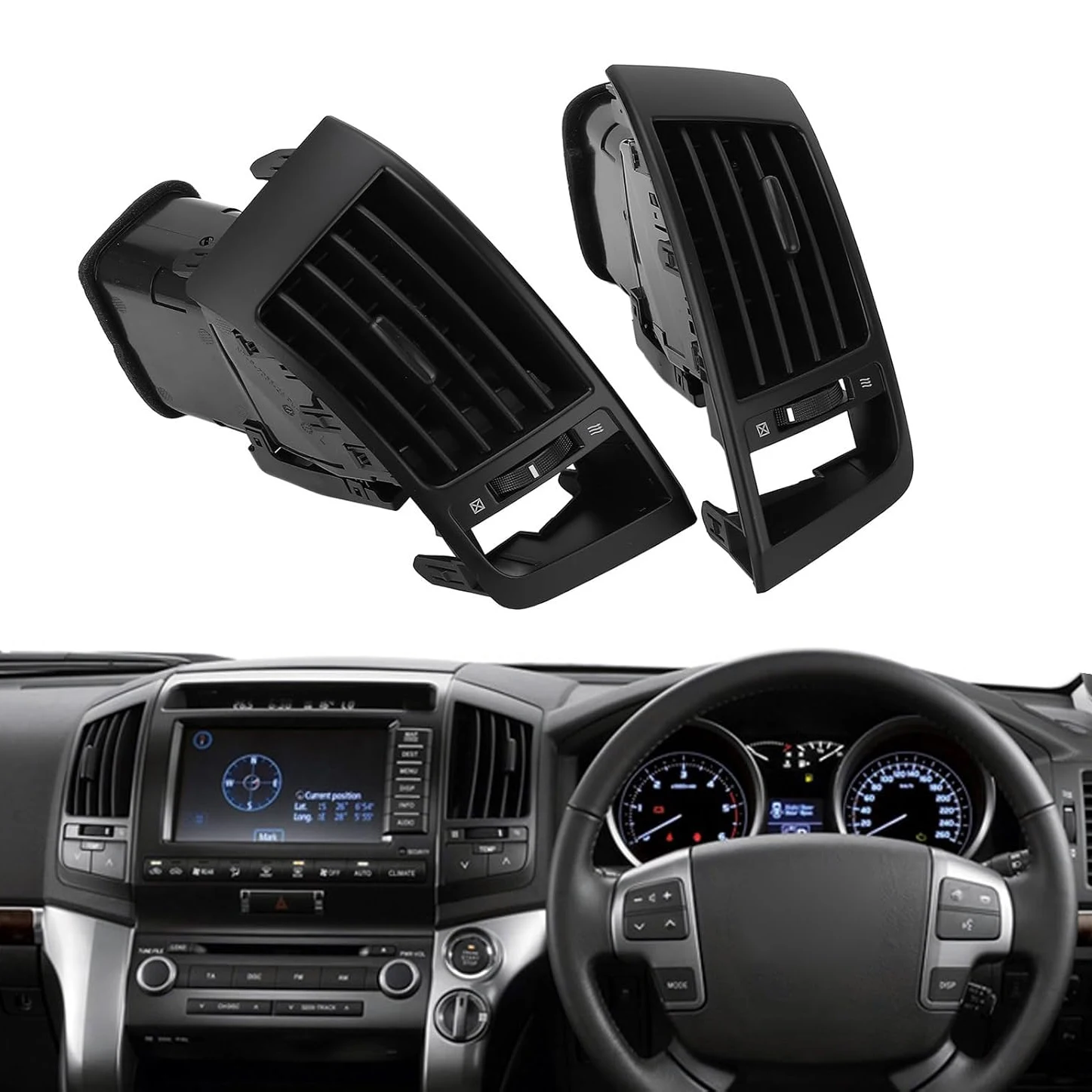 Center Dash AC Outlet Air Vent Panel, Console Air Vent Outlet Grille Air Conditioning Vent for Toyota Land Cruiser LC200 2008-15
Center Dash AC Outlet Air Vent Panel, Console Air Vent Outlet Grille Air Conditioning Vent for Toyota Land Cruiser LC200 2008-15