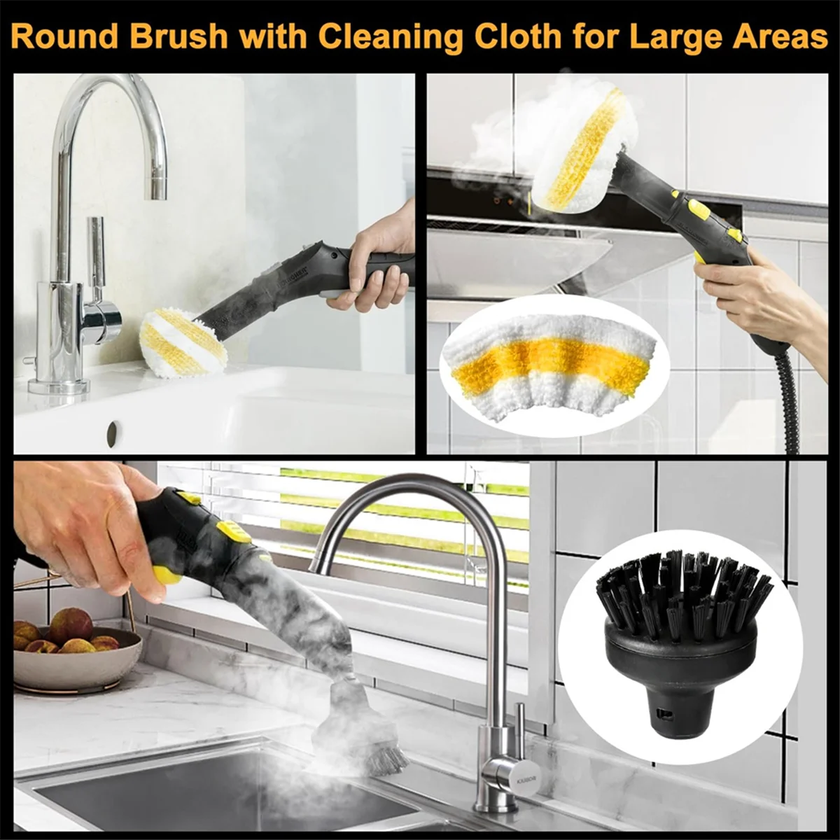 ABFI Steam Cleaner Accessories for Karcher Easyfix SC1 SC2 SC3 SC4, Round Brush, Flat Brush, Curved NozzleHand Steam Brush
ABFI Steam Cleaner Accessories for Karcher Easyfix SC1 SC2 SC3 SC4, Round Brush, Flat Brush, Curved NozzleHand Steam Brush