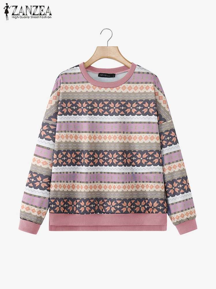 ZANZEA Autumn O Neck Comfortable Tops Women Geometric Print Sweatshirt Casual Long Sleeve Pullover Streetwear Daily Wear Outfits
ZANZEA Autumn O Neck Comfortable Tops Women Geometric Print Sweatshirt Casual Long Sleeve Pullover Streetwear Daily Wear Outfits