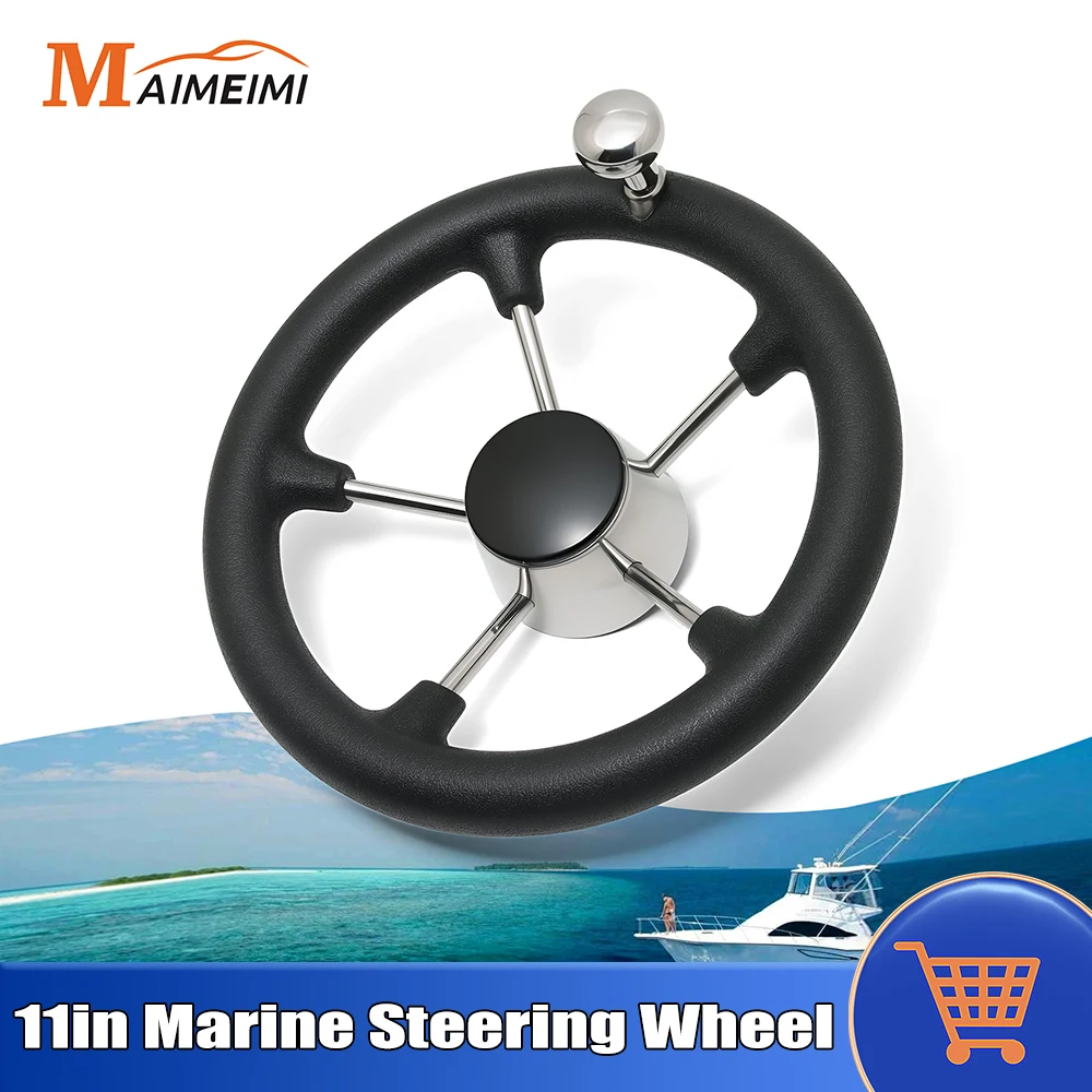 11-дюймовый руль из нержавеющей стали, аксессуары для лодок, яхт, морской 5-спицевой разрушитель, рулевое колесо с поворотной ручкой
11-дюймовый руль из нержавеющей стали, аксессуары для лодок, яхт, морской 5-спицевой разрушитель, рулевое колесо с поворотной ручкой
