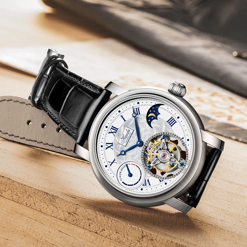 Haofa Watches For Men Leather Sapphire Manual Tourbillon 80 Hours Power Reserve Waterpoof Moon Phase Mechanical Men’s Watch 1016
Haofa Watches For Men Leather Sapphire Manual Tourbillon 80 Hours Power Reserve Waterpoof Moon Phase Mechanical Men’s Watch 1016