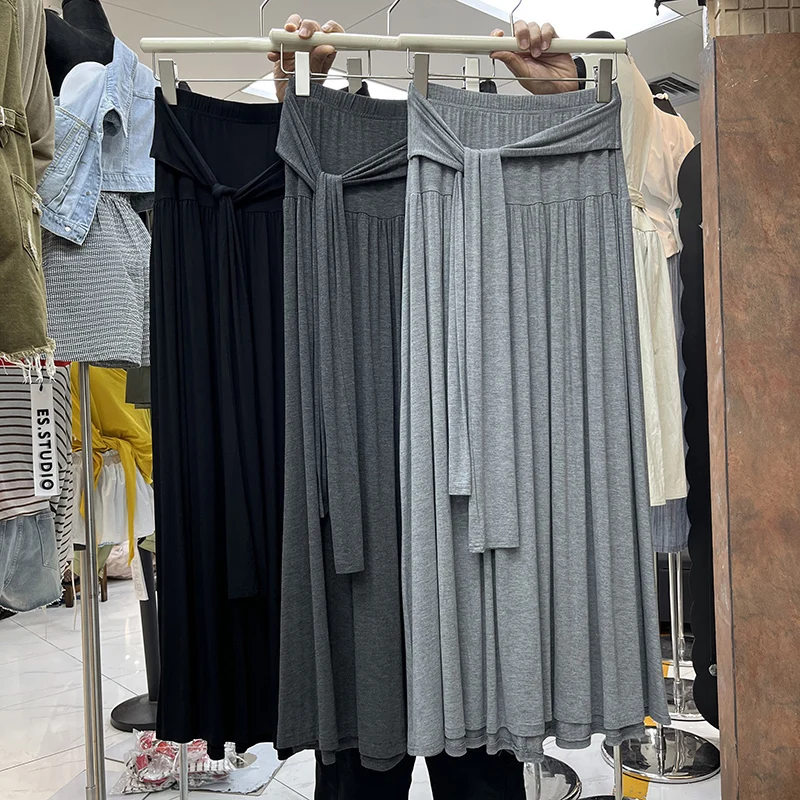 Cross Tie Modal Half Skirt Ins Style A-line Causal A-line Long Skirts Mujer Faldas
Cross Tie Modal Half Skirt Ins Style A-line Causal A-line Long Skirts Mujer Faldas