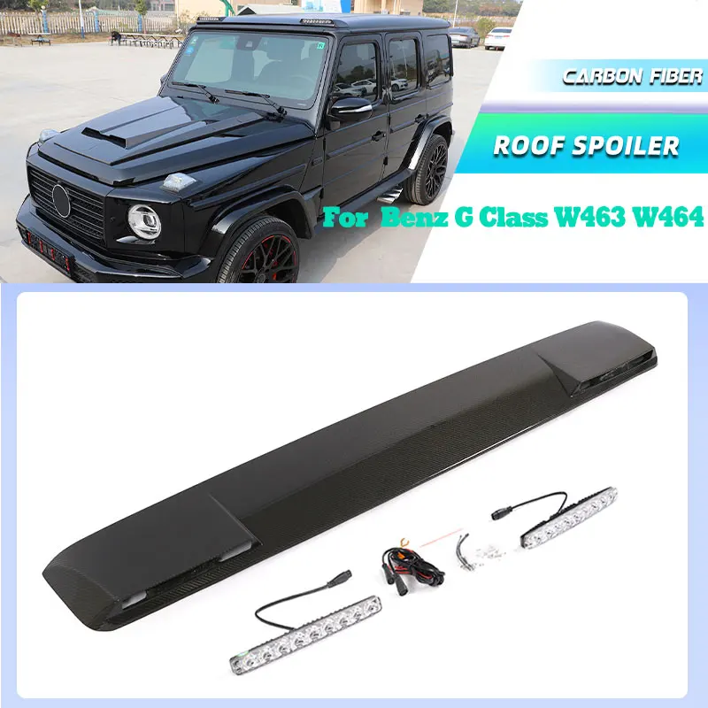Carbon Fiber Car Front Roof Spoiler Wings for Mercedes Benz G Class W463 W464 G550 G63 AMG 2018-2024 Roof Wing Lip with Light
Carbon Fiber Car Front Roof Spoiler Wings for Mercedes Benz G Class W463 W464 G550 G63 AMG 2018-2024 Roof Wing Lip with Light