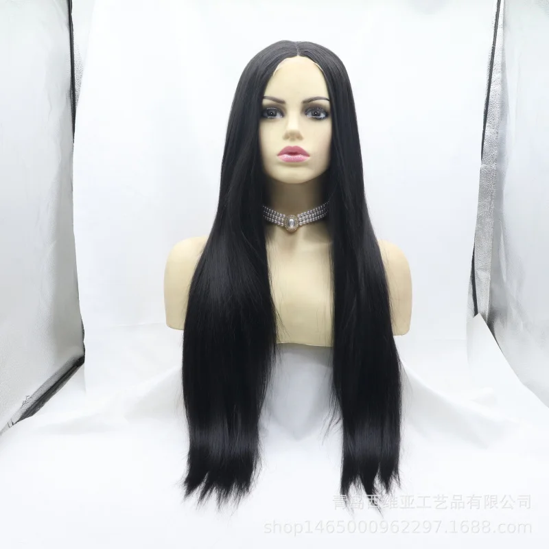 Women's with Middle Part, Black Long Straight Hair, Small Lace , High-Temperature Fiber Synthetic Wig, Hairpiece
Women's with Middle Part, Black Long Straight Hair, Small Lace , High-Temperature Fiber Synthetic Wig, Hairpiece